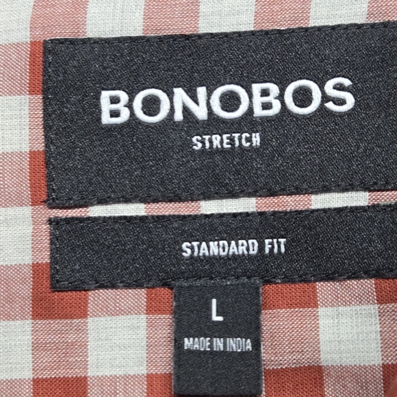 Bonobos Standard Fit Long Sleeve Button Down Gingha Shirt Sz L - Picture 4 of 9
